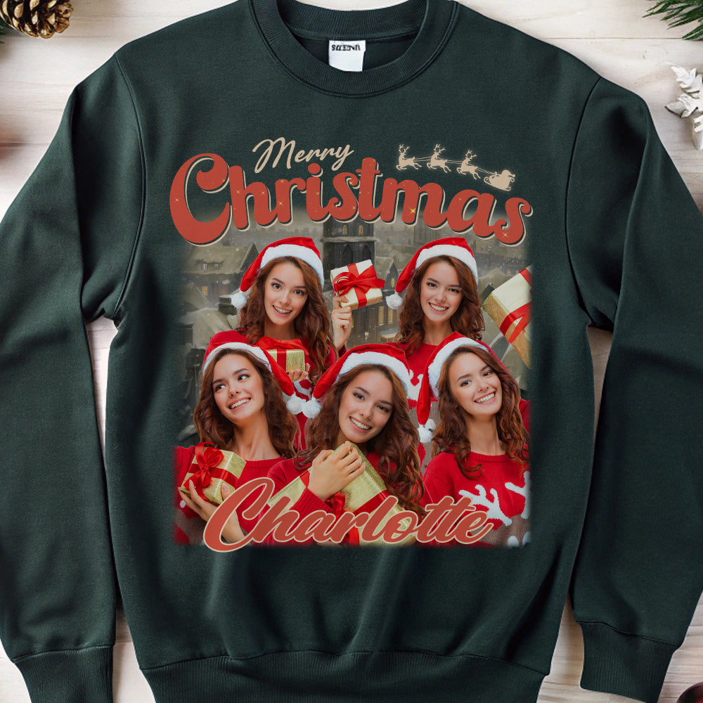 Custom Human Face Photo Merry Christmas Sweatshirt TH10 892021