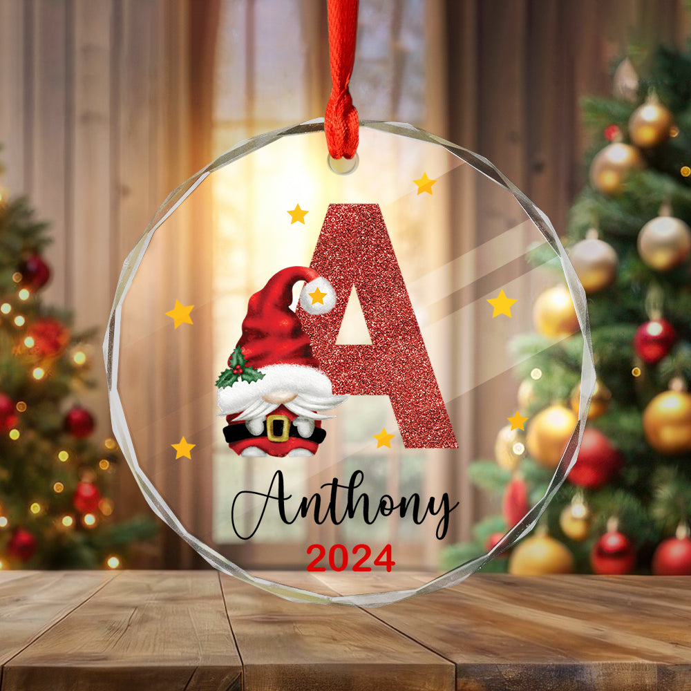 Personalized Gift Alphabet and Name Glass Ornament, Christmas Gift Idea HO82 891737