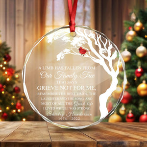 GeckoCustom A Limb Has Fallen Family Tree Memorial Glass Circle Ornament HO82 893090