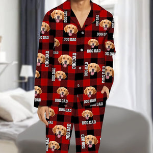 GeckoCustom Add Your Pet Photo Christmas Flannel Pajamas DA199 888729