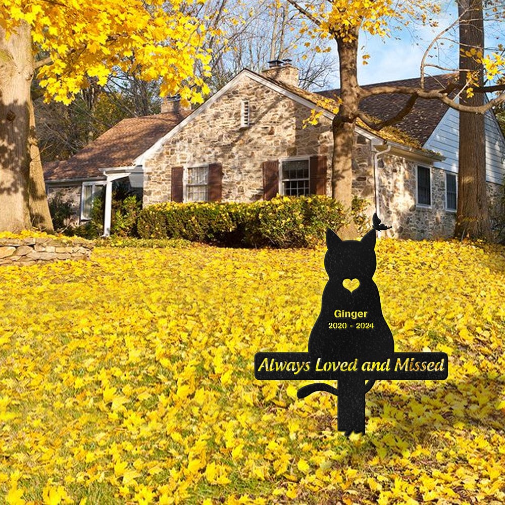 GeckoCustom Always Loved And Missed Cat Memorial Garden Stake TH10 891561