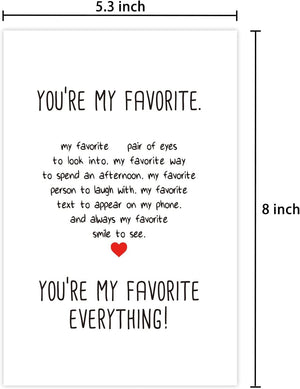 GeckoCustom Anniversary Card for Husband, Birthday Boyfriend, Love Card, Boyfriend Valentines Day You Are My Favorite Everything