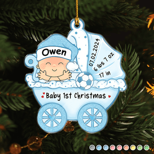 GeckoCustom Baby First Christmas Baby Stroller Acrylic Ornament Personalized Gift HO82 890472