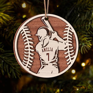 GeckoCustom Baseball Male and Female Layer Wood Ornament Personalized Gift HO82 893128