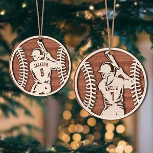 GeckoCustom Baseball Male and Female Layer Wood Ornament Personalized Gift HO82 893128