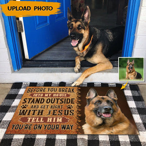 GeckoCustom Before You Break Into My House Custom photo Dog Doormat DA199 888588