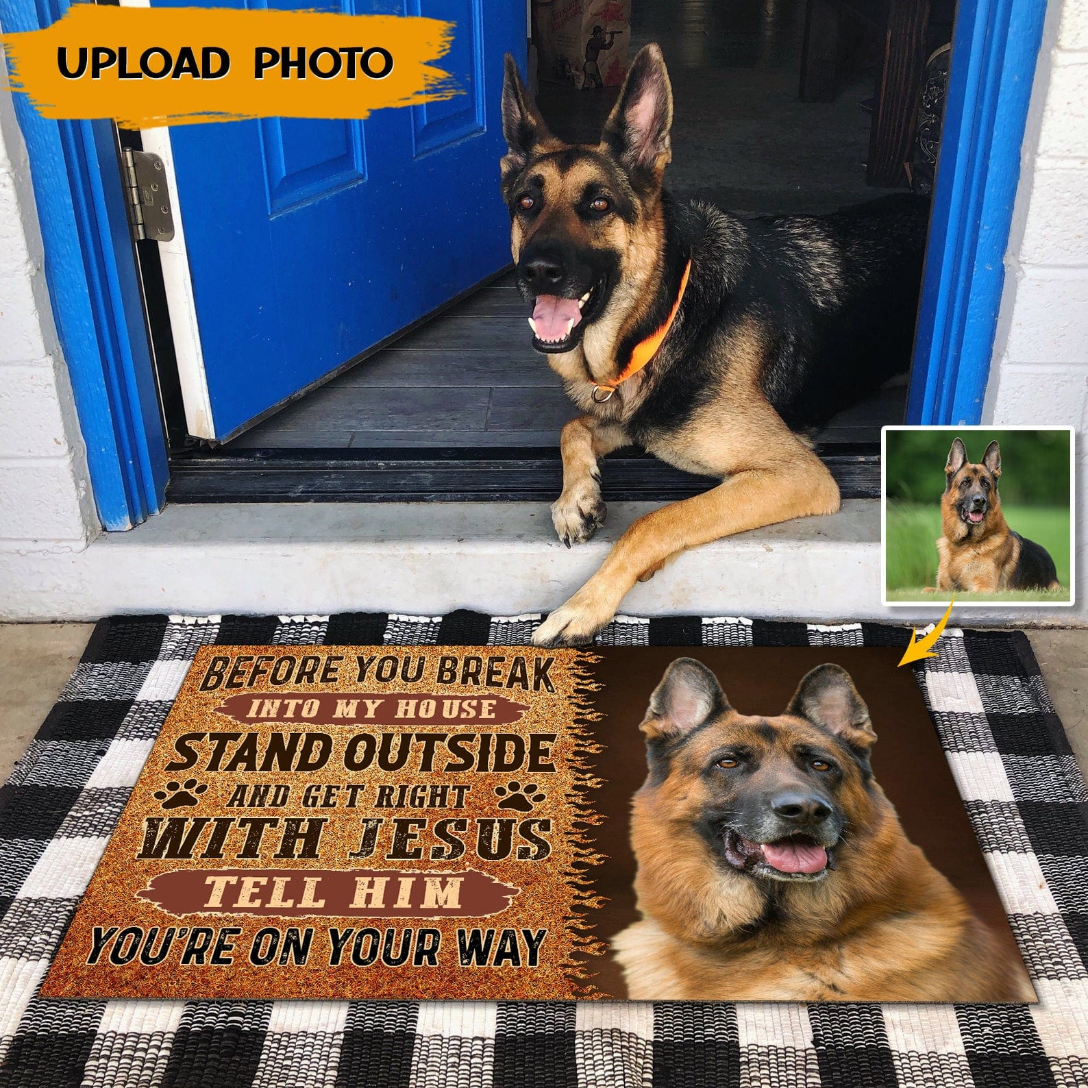 GeckoCustom Before You Break Into My House Custom photo Dog Doormat DA199 888588