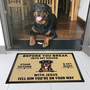 GeckoCustom Before You Break Into My House Dog Doormat, T368 888458