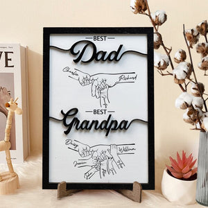 GeckoCustom Best Dad Best Grandpa Father's Day Wooden Plaque With Stand Personalized Gift K228 890733