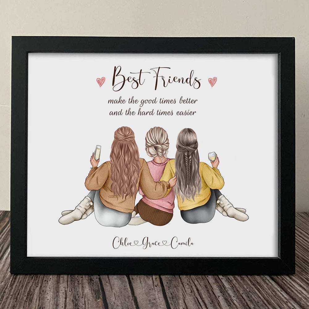 GeckoCustom Best Friends Make The Good Times Better And The Hard Times Easier Family Picture Frame Personalized Gift TA29 890354 10"x8"