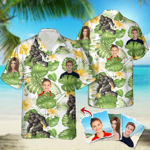 GeckoCustom Bigfoot Style And Upload Photo Camping Hawaiian Shirt, N304 1238239