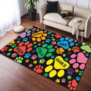 GeckoCustom Bones And Paws Dog Premium Rug Personalized Gift TA29 890021