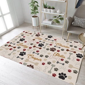 GeckoCustom Bones And Paws Dog Premium Rug Personalized Gift TA29 890021