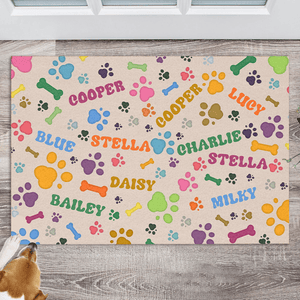 GeckoCustom Cat Bones And Paws Doormat Personalized Gift TA29 890071