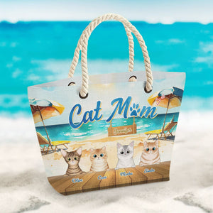 GeckoCustom Cat Mom For Cat Lovers Personalized Gift Beach Bag N304 889496