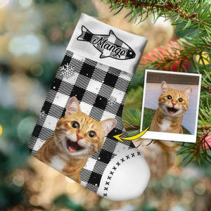 GeckoCustom Cat Pattern Christmas Cat Stocking HN590