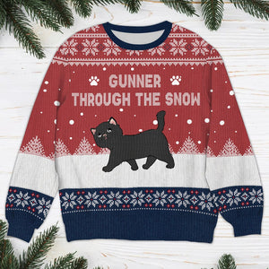 GeckoCustom Cat Through The Snow Ugly Sweater Personalized Gift HO82 893100