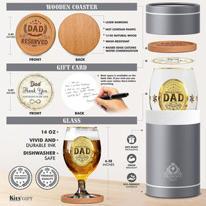 GeckoCustom ® Christmas Gifts for Dad Personalized Beer Glass Birthday Gifts for Dad Gifts from Daughter Birthday Gifts for Dad from Son Dad Glasses Best Dad Gifts for Christmas Gifts for Men