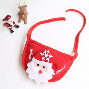 GeckoCustom Christmas Pet Hat Cute Antlers Saliva Towel for Dog Cat Dress Up Supplies Lovely Design  Autumn and Winter Clothes Pet Accessory Red-Saliva Towel / S