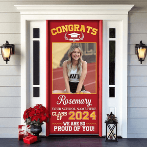 GeckoCustom Class of 2024 Congrats Graduation Door Cover HN590