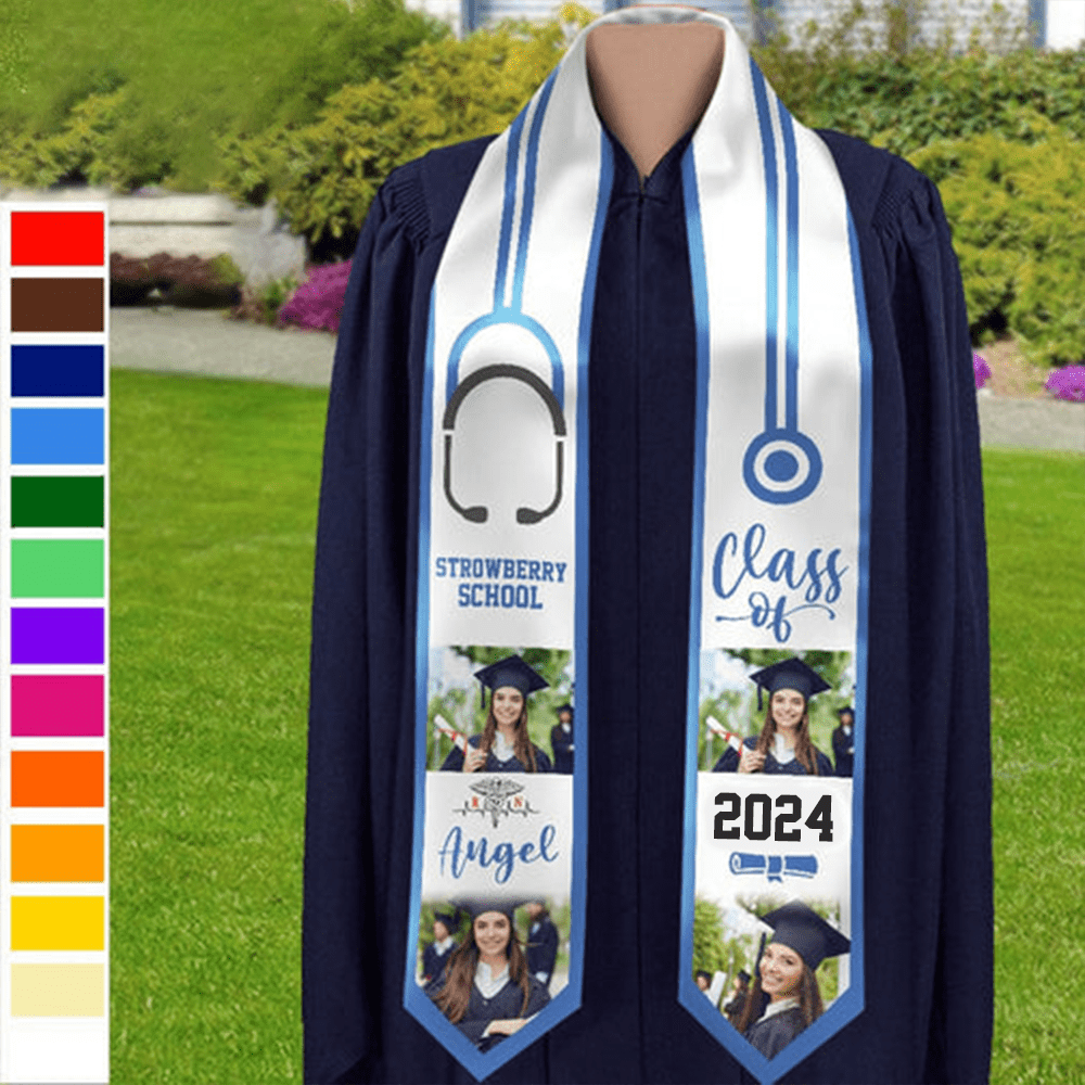 GeckoCustom Class of 2024 Triangle Stoles For Graduation Day, Graduation Gift, Senior Gift HN590 6x72 inch