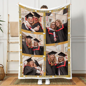 GeckoCustom Class Of Personalized Graduation Blanket, Class of 2024 Gift, HN590