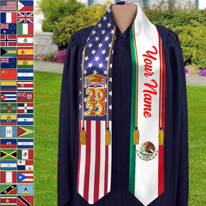 GeckoCustom Country Flag Class of 2024 Graduation Stoles TA29 888875 6x72 inch