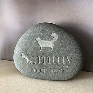 GeckoCustom Custom Cat Cherish Your Beloved Pet's Memory Memorial Engraved Stone HO82 893078