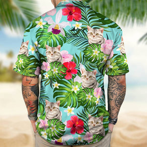 GeckoCustom Custom Cat Dog Photo Men's Hawaii Shirt N304 888929