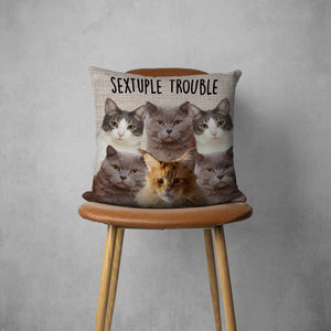 GeckoCustom Custom Cat Photo Double Trouble Meow Meow Pillow N304 889398