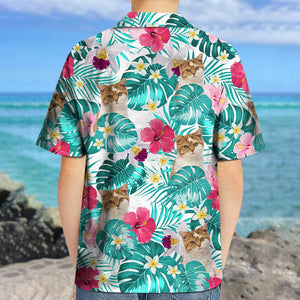 GeckoCustom Custom Cat Photo Tropical Style For Boy's Hawaiian Shirt TH10 891109