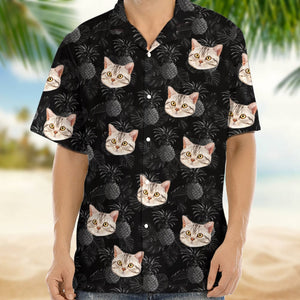 GeckoCustom Custom Cat Photo Vacation Style Hawaii Shirt NA29 889574