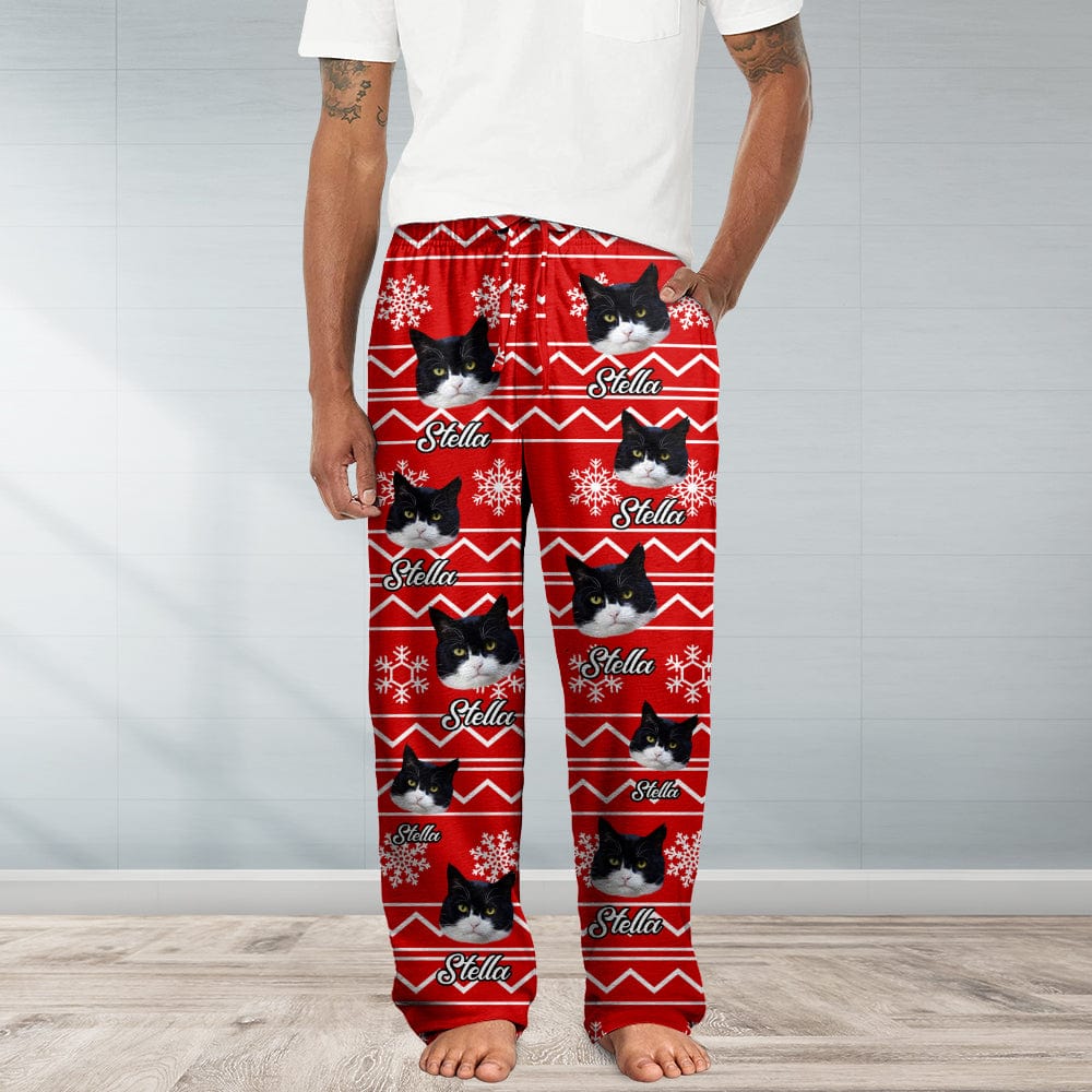 GeckoCustom Custom Cat Photo With Christmas Background Man's Pants TH10 891457