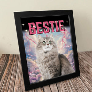 GeckoCustom Custom Cat Portrait Photo With Retro Style Picture Frame TA29 889632 8"x10"