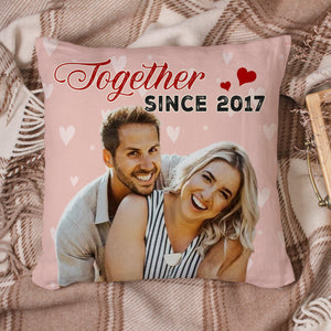 GeckoCustom Custom Couple Photo Together Since For Valentine's Day Pillow N304 890016