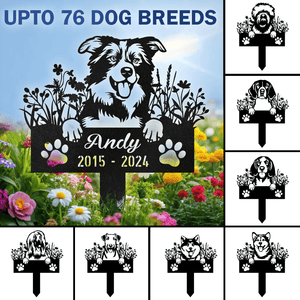 GeckoCustom Custom Dog Breed And Name Memorial Garden Stake Personalized Gift TH10 891567