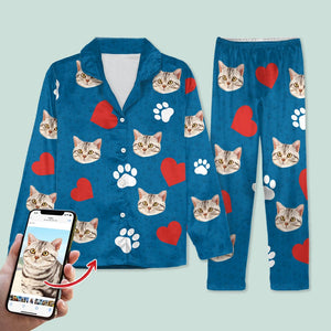 GeckoCustom Custom Dog Cat Photo With Accessories Pattern Pajamas NA29 888711 For Adult / Combo Shirt And Pants (Favorite) / XS