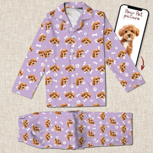 GeckoCustom Custom Dog Face Photo With Colorful Background Pajamas T368 889957