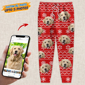 GeckoCustom Custom Dog Photo And Pattern For Chirtsmas Sweatpants NA29 888742