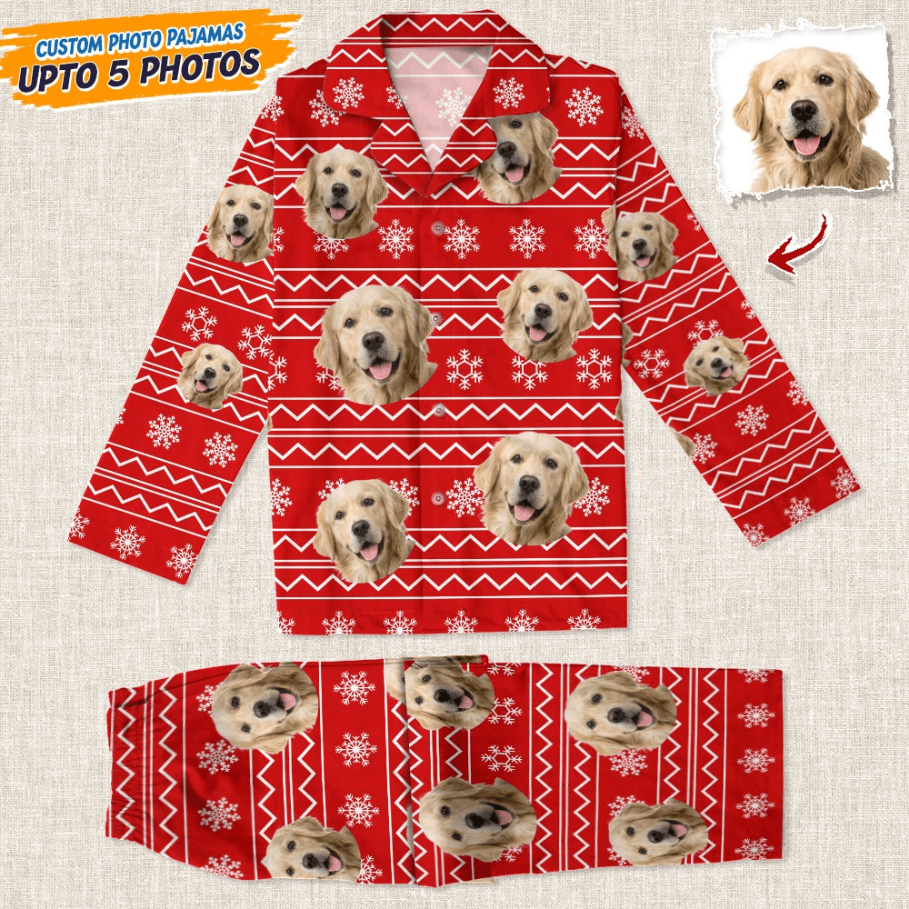 GeckoCustom Custom Dog Photo Christmas Pajamas TA29 888664