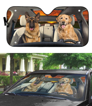 GeckoCustom Custom Dog Photo For Dog Lovers Car Sunshade NA29 889588