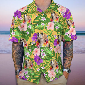 GeckoCustom Custom Dog Photo Funny Face Hawaii Shirt TA29 889543