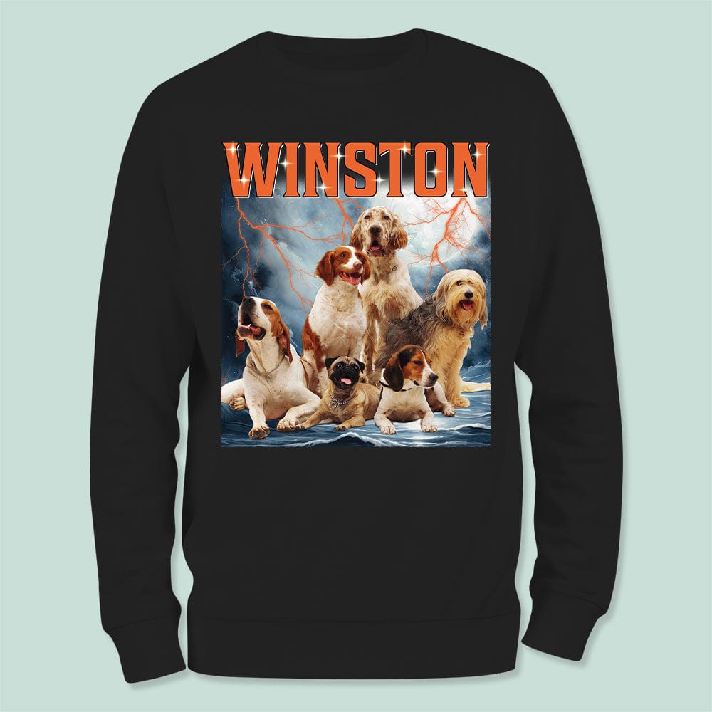 GeckoCustom Custom Dog Photo Retro Style Sweatshirt K228 889703 Sweatshirt (Favorite) / S Black / S