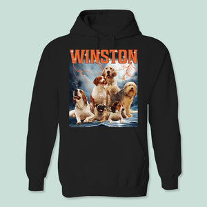 GeckoCustom Custom Dog Photo Retro Style Sweatshirt K228 889703 Pullover Hoodie / Black Colour / S