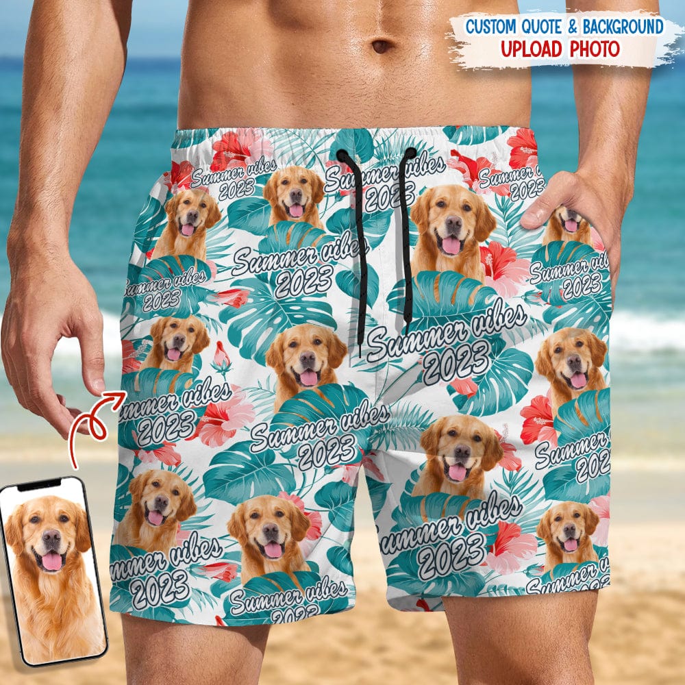 GeckoCustom Custom Dog Photo Summer Viber Beach Short N304 889433