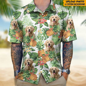 GeckoCustom Custom Dog Photo Tropical Hawaii Shirt TA29 888931