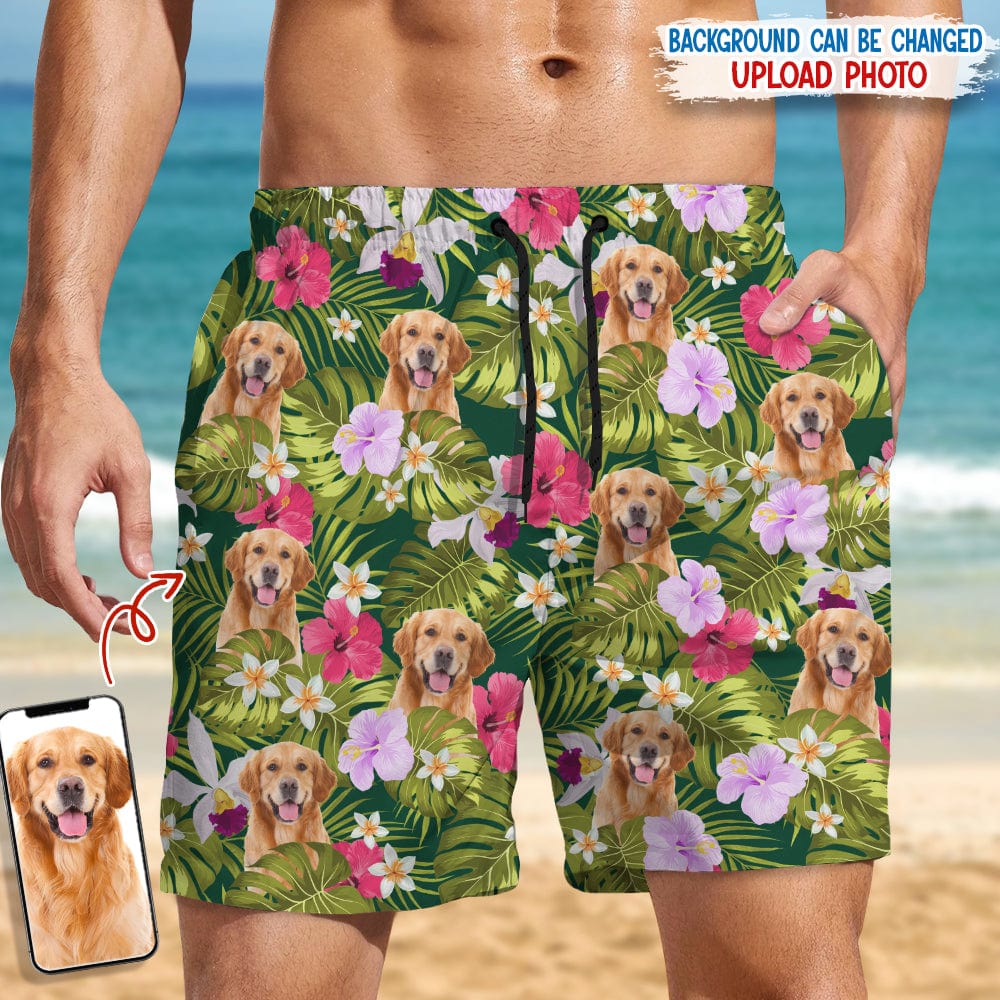 GeckoCustom Custom Dog Photo Tropical Style Beach Short K228 889499