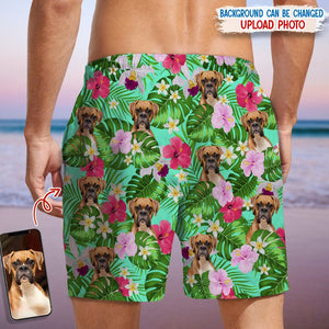 GeckoCustom Custom Dog Photo Tropical Style Beach Short K228 889499