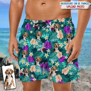 GeckoCustom Custom Dog Photo Tropical Style Beach Short K228 889499