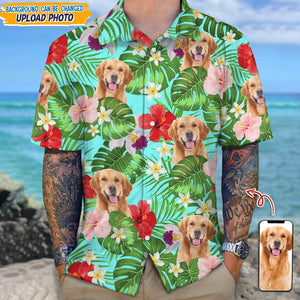 GeckoCustom Custom Dog Photo Tropical Style Hawaii Shirt TA29 889465